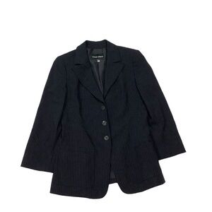 Giorgio Armani Blazer Sz 44 (US 8) Borgo 21 Black Pinstripe Wool